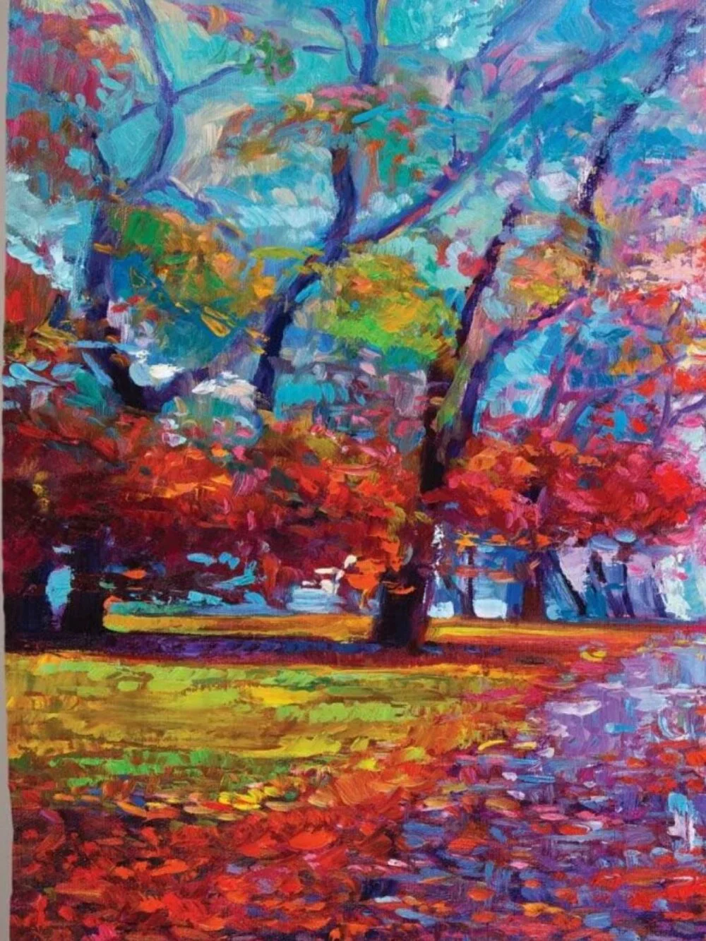 Gorgeous Ambesonne Country Curtains - Fall View Oil Painting Style 108x84